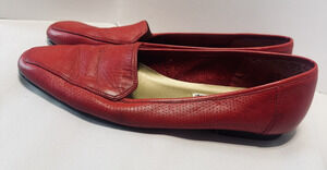 Classic Women's Red Leather Loafers